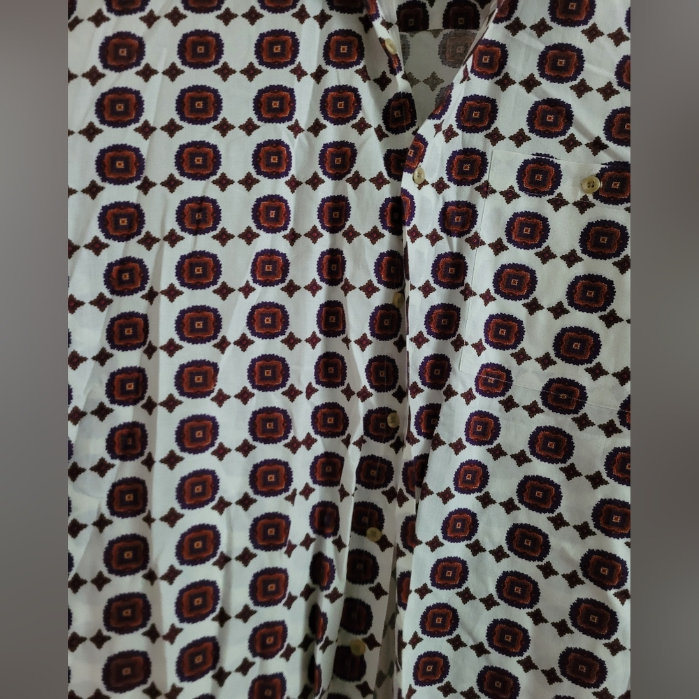 Feldini Sz Large Geometric Pattern Button Up Shirt - image 4